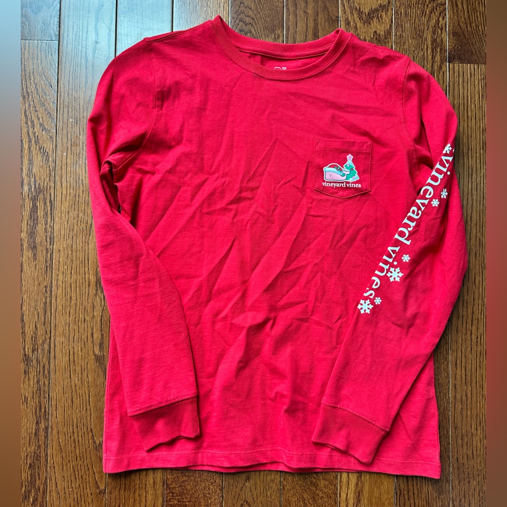 Vineyard Vines Red Kids Long Sleeve Shirt